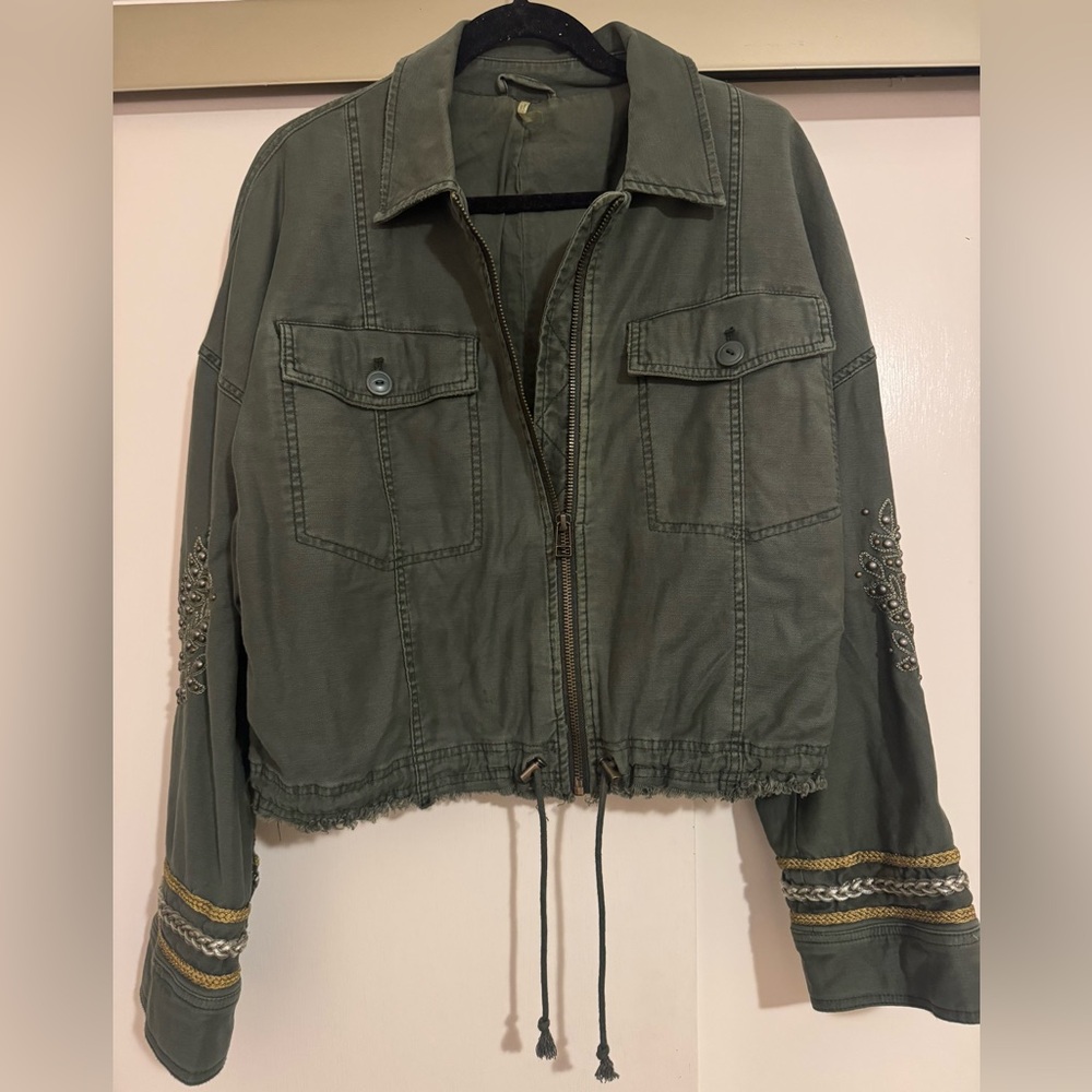 Free People Extreme Cropped Military Jacket